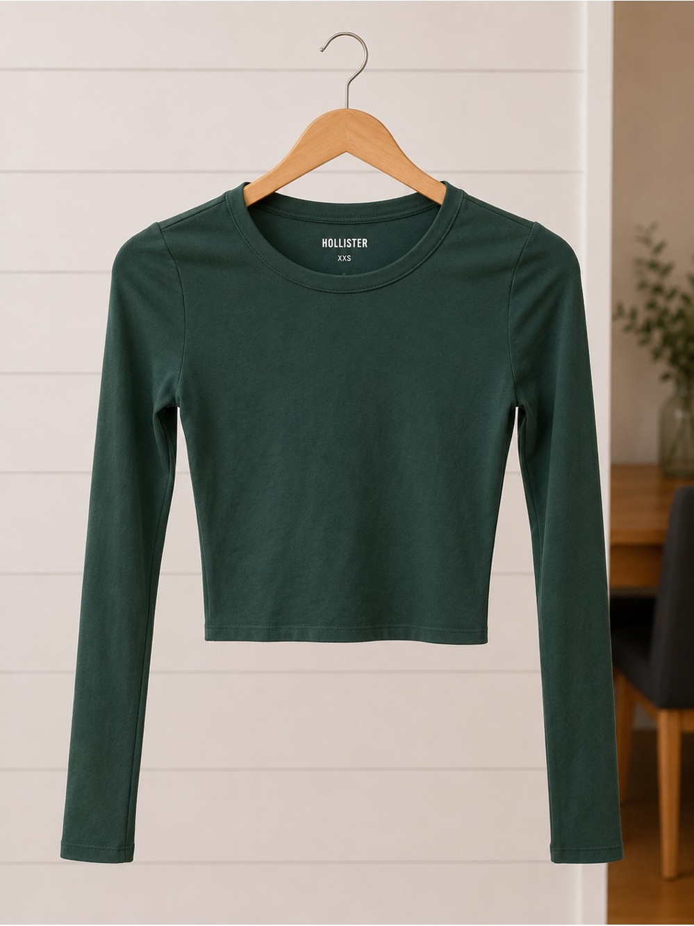 Hollister Dark Teal Long Sleeve Crewneck Top